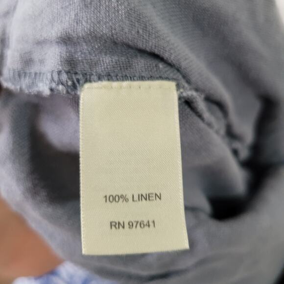 J.Jill Size	4 100% Linen Pale Blue Capri Pockets Casual Summer Beach Cruise - Picture 8 of 9